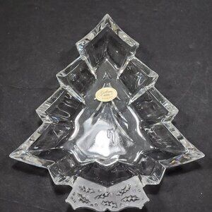 Vintage Gorham Crystal Christmas Tree Candy/Nut Dish
